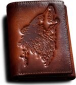 Мъжки кожен портфейл с вълк - естествена кожа - Image 14