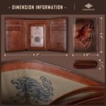 Мъжки кожен портфейл с вълк - естествена кожа - Image 23