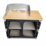 Сгъваем шкаф за къмпинг с плот бамбук GoCampy