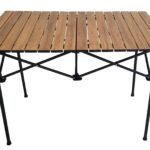 Здрава сгъваема маса за къмпинг с шарка дърво GOCAMPY