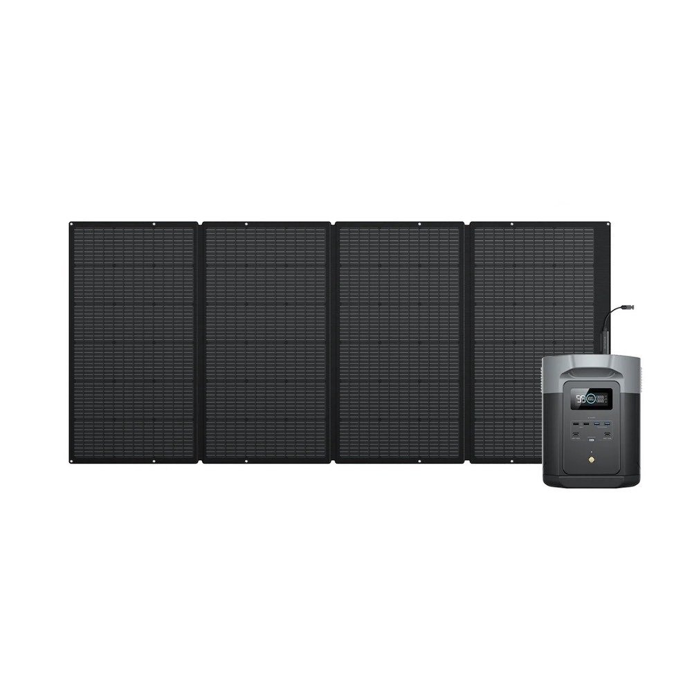 Комплект протативна професионална електроцентрала и соларен панел - EcoFlow DELTA 2 Max Portable Power Station 2048Wh and 400W Solar Panel