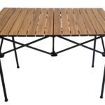 Здрава сгъваема маса за къмпинг с шарка дърво