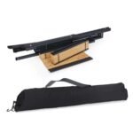 Сгъваема маса за къмпинг черна с бамбуков плoт BERGER голям размер 110х70см - Image 4