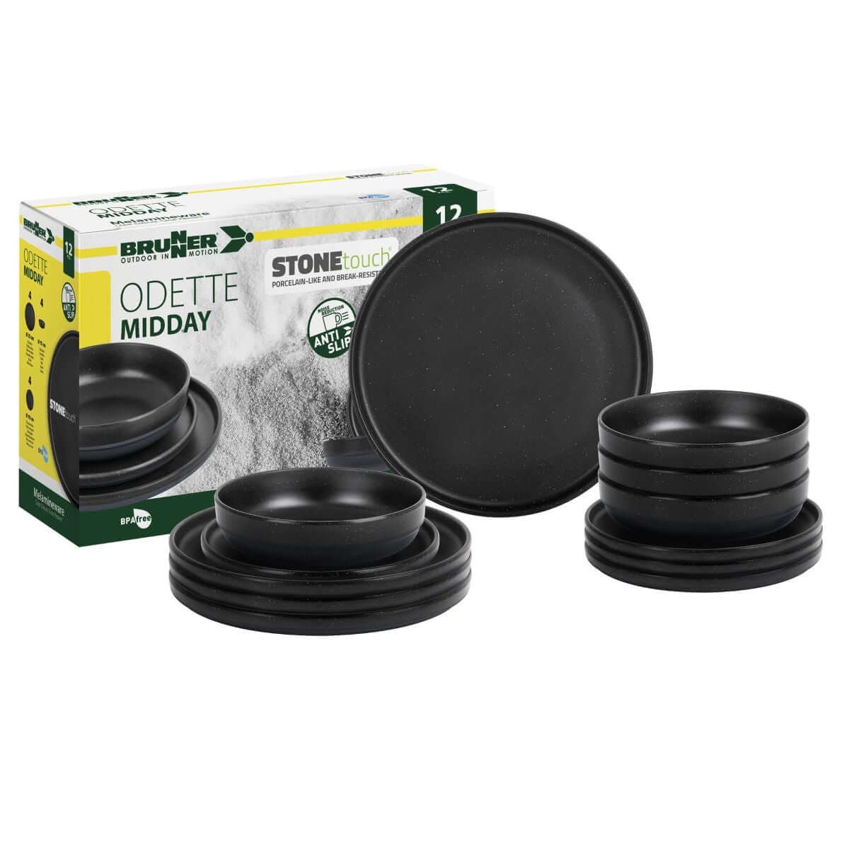 melaminov_serviz_camping_Brunner_odette_doublelack_1.jpg Меламинов сервиз за къмпинг BRUNNER ODETTE DOUBLE BLACK 12ч черен - Image 1