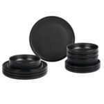 Меламинов сервиз за къмпинг BRUNNER ODETTE DOUBLE BLACK 12ч черен - Image 3